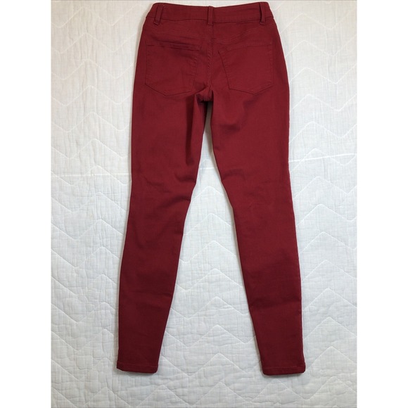 Maurice Pants Womens XS Deep Red Skinny Low Rise Jeans Jeggings Comfort Stretch - Picture 2 of 14